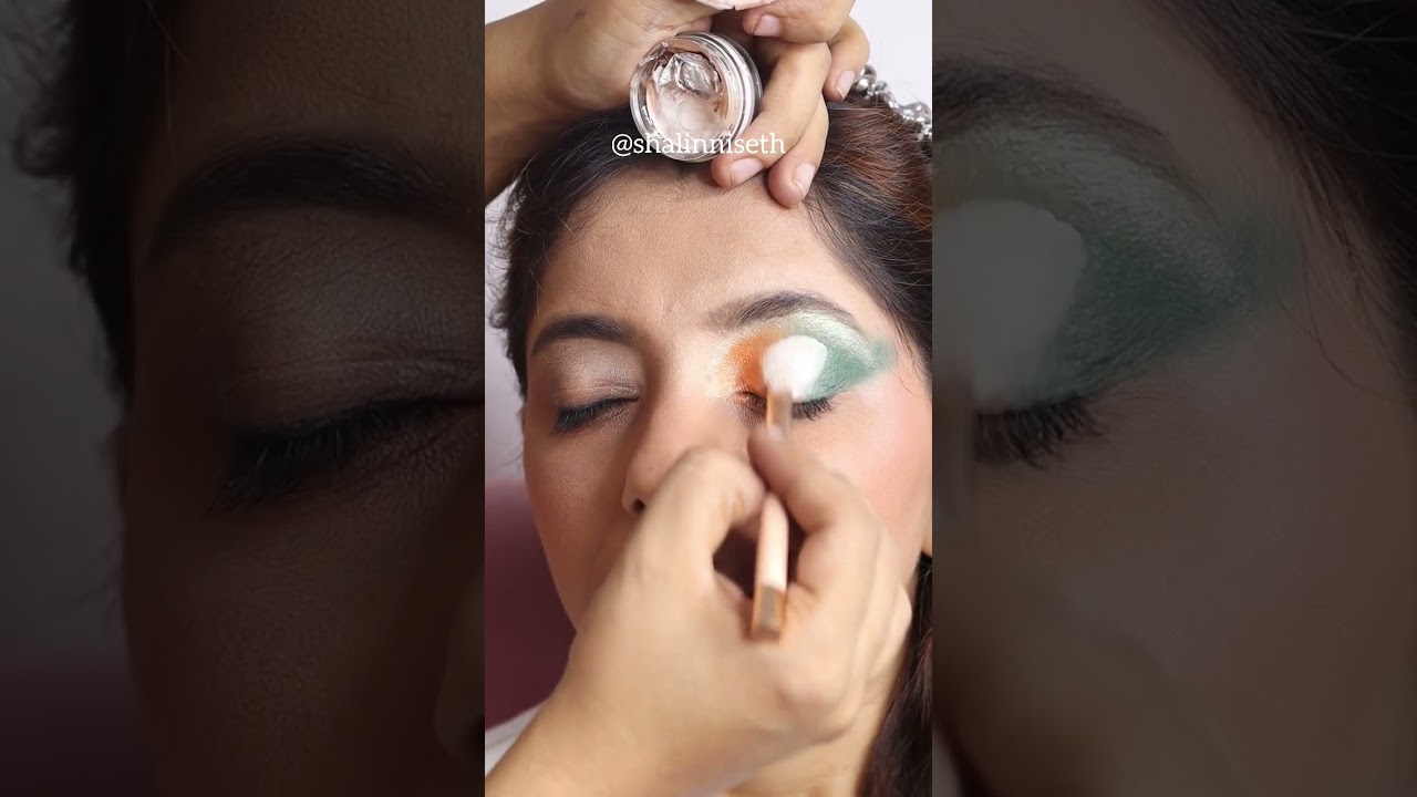 Tiranga Eye makeup look tutorial Independence day Eye Makeup look for beginners
