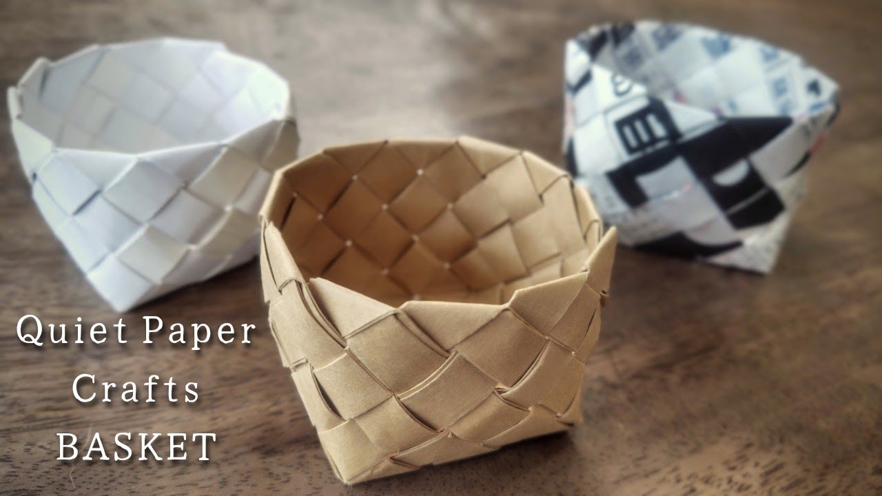市松編みのかごの作り方｜How to Make a Checker Weave Paper Basket