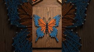 Turning Nails and Thread Into THIS Masterpiece 🦋#stringart #diywallart