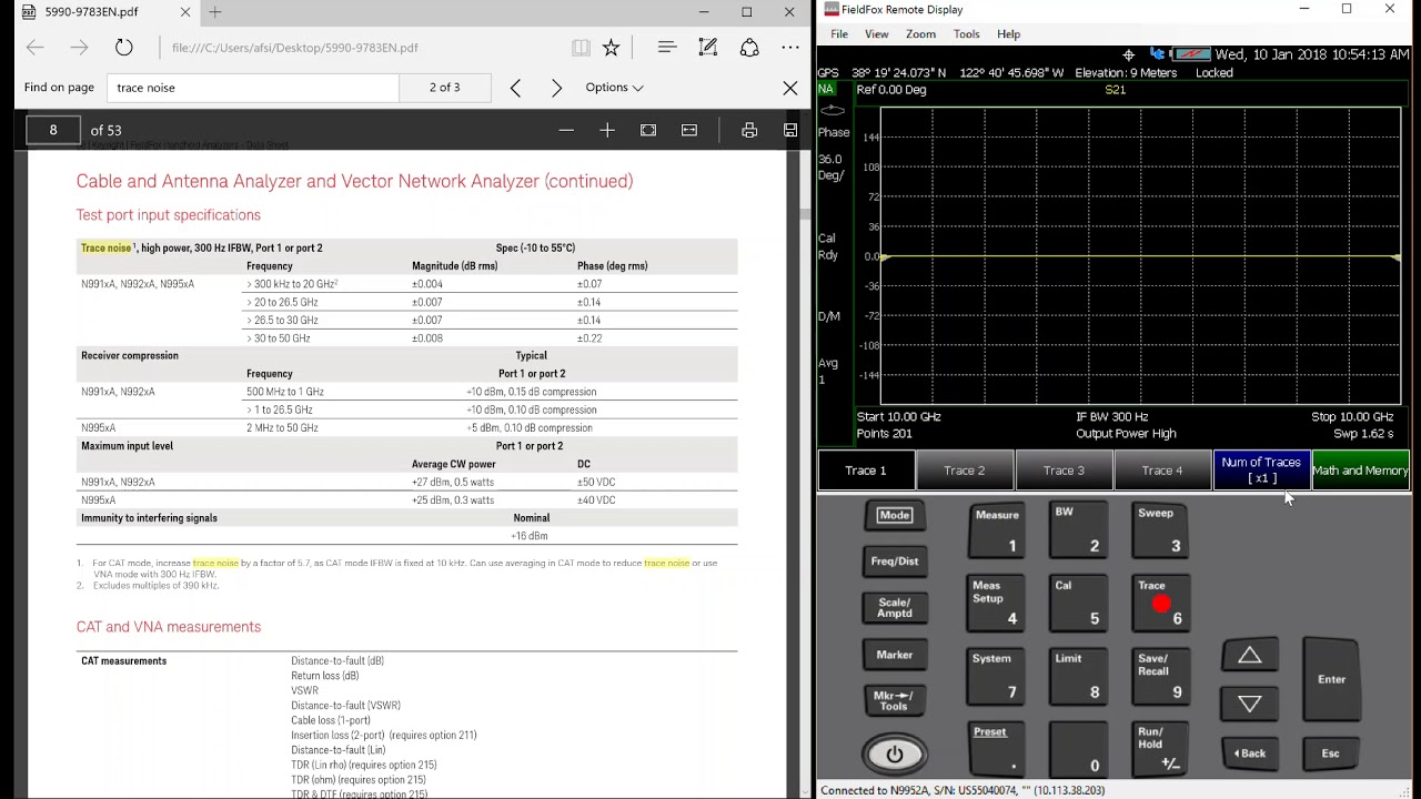 Keysight FieldFox VNA Trace Noise Check YouTube