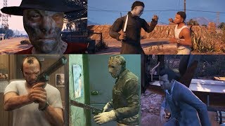 Franklin & Trevor & Michael Vs Jason & Myers & Freddy - Ultimate Battle Gta 5