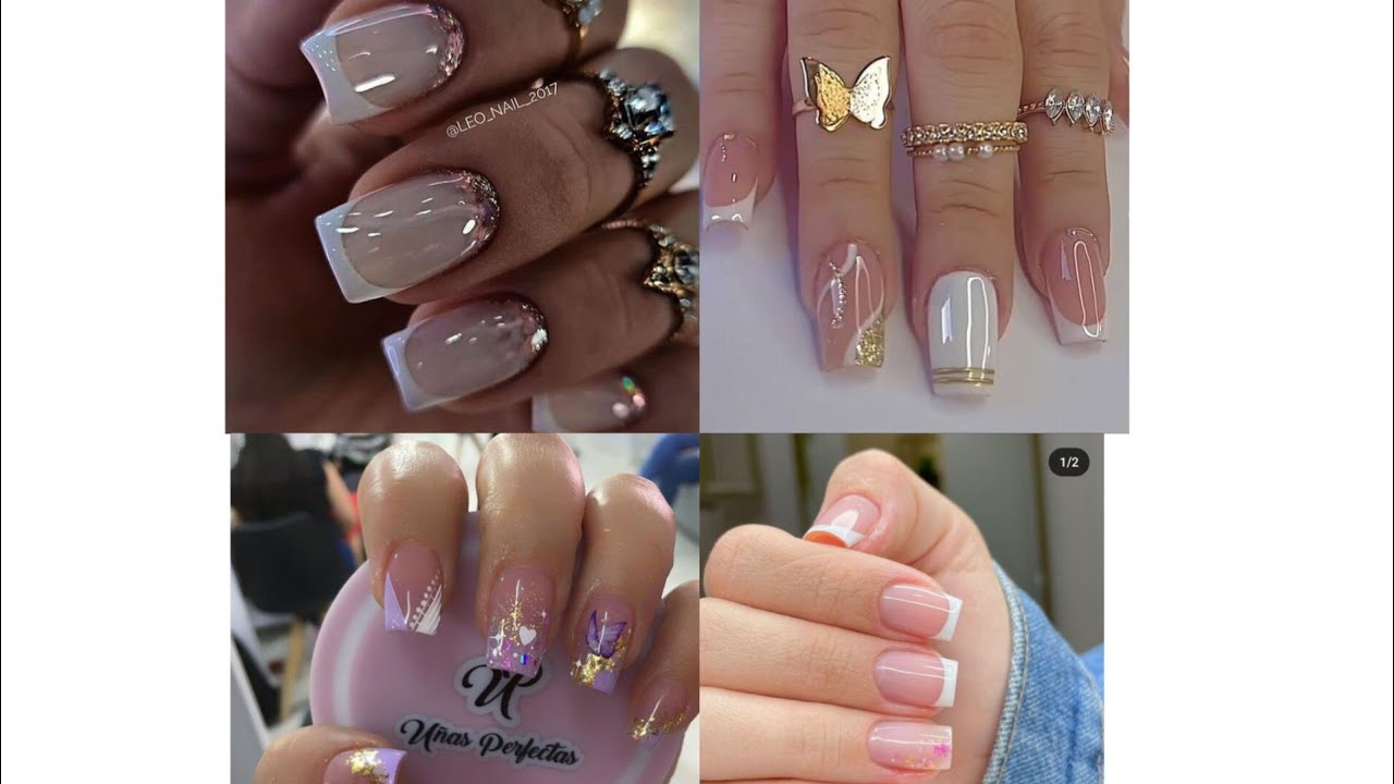Press-On Nails | Short square french tip design | Press on nails look natural | French nail art