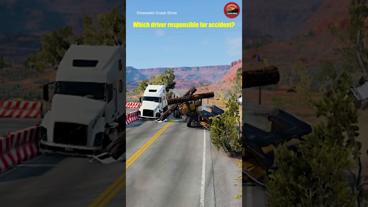 Realistic Highway Car Crashes | Cinematic BeamNG Drive Crash Simulation Shorts