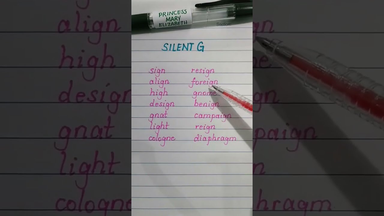 Words With Silent G English
