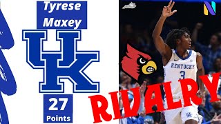 Tyrese Maxey 27 PTS 7 REBS 1 AST #19 Kentucky Wildcats vs #3 Louisville Cardinals | RIVALRY GAME!