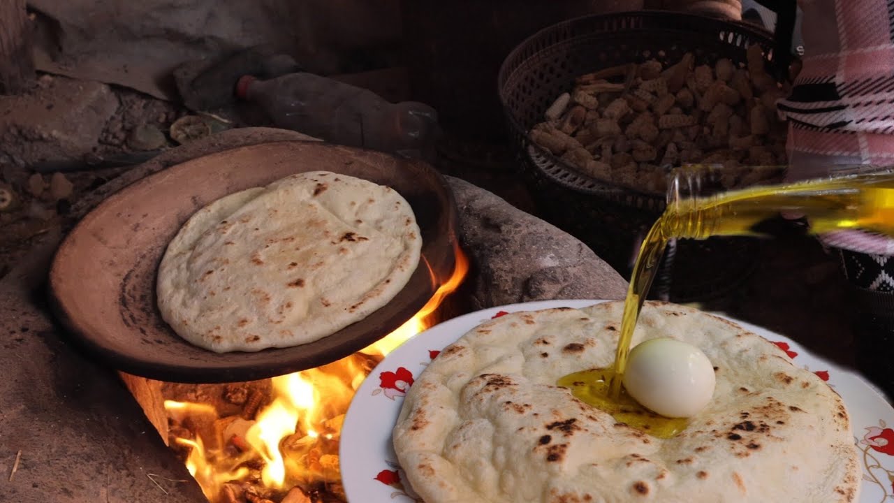 فطور في البادية خبز بالزبدة و البيض البلدي 🇲🇦🥰 روتين المرأة المغربية البدوية
