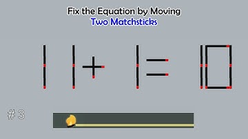 Matchstick Studio (2-digits) #41  | Fix the math equation by moving one or two matchsticks