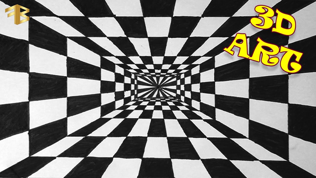 How To Draw 3d Tunnel Drawing - Optical illusion - Step By Step 3d ...