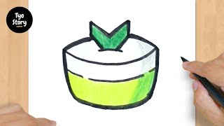 #473 Cara Menggambar Kue Talam - Tutorial Menggambar Mudah