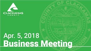 Board of County Commissioners' Meeting Apr. 5, 2018