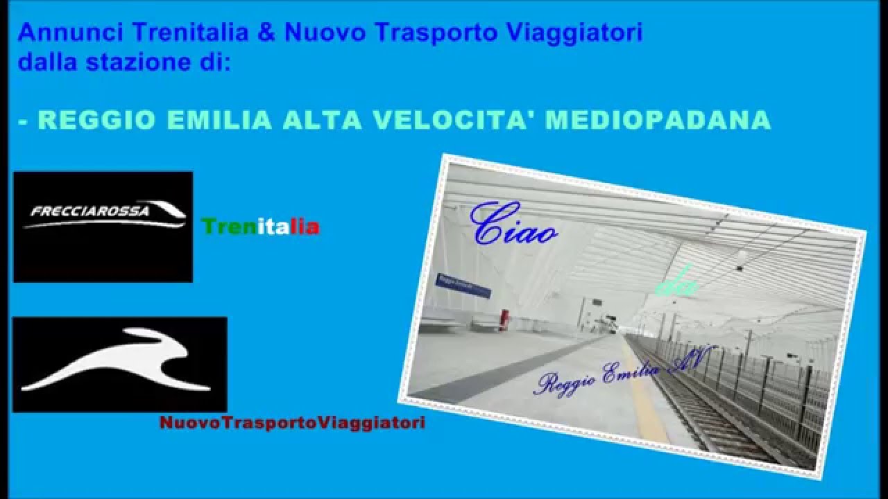Annunci Trenitalia & NTV dalla stazione di Reggio Emilia AV