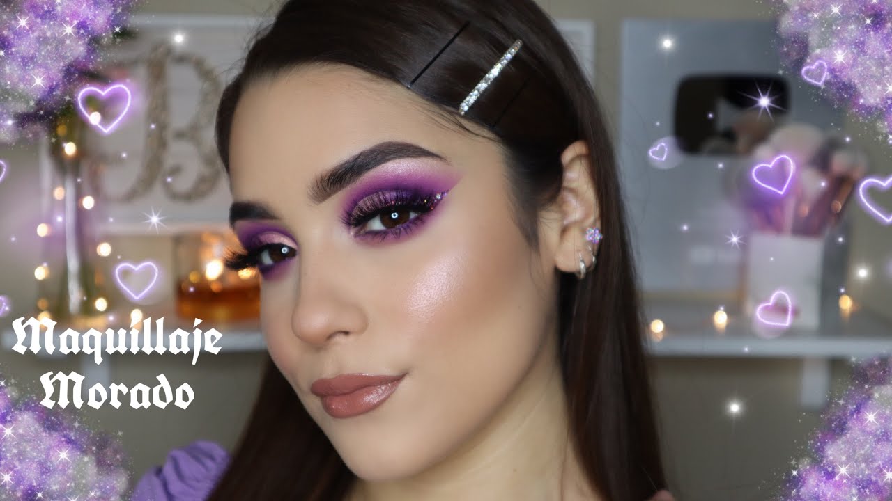 MAQUILLAJE GLAM MORADO💜✨