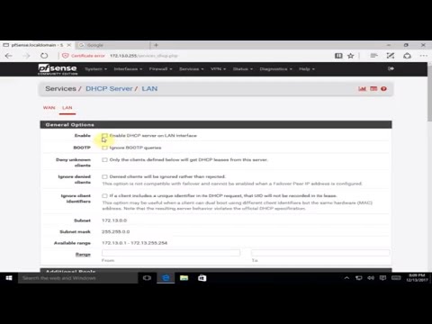 Configure DHCP on PFSense