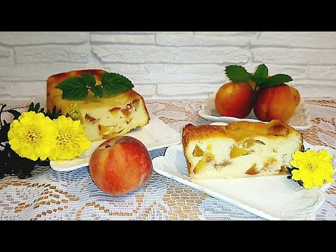 Творожная запеканка с фруктами.  Нежная, вкусная и быстрая.