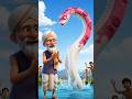 A Pink Anaconda Saved the Whole Village 🌊🐍😱 #trend #ai #shorts