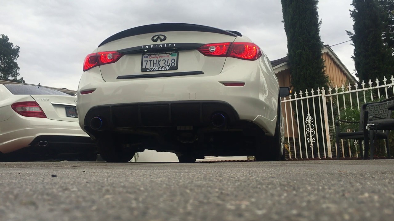 2015 infiniti q50 muffler delete cold start YouTube
