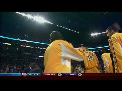 Lamar Odom's Foolish Pass To Sasha On The Bench!