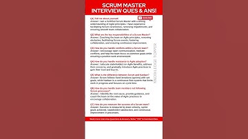 Scrum Master Interview Questions and Answers