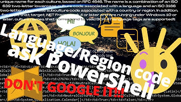 Get all Languages unique names, associated codes and other details using PowerShell.