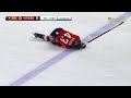 Tom Wilson Heads To The Locker Room After Knee On Knee Collision With Nicolas Aube-Kubel