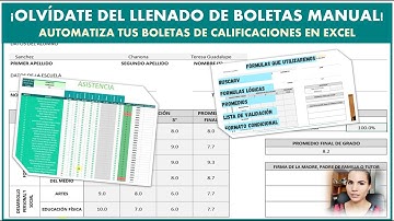 AUTOMATIZA tus notas, BOLETAS y CALIFICACIONES en EXCEL. Registro de CALIFICACIONES y BOLETA