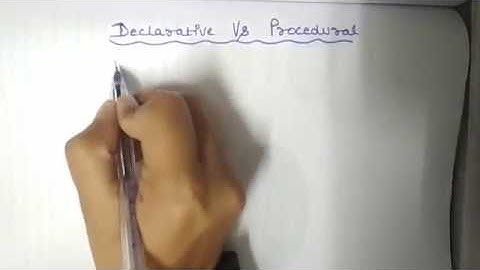 Declarative and Procedural Knowledge in Artificial intelligence #5