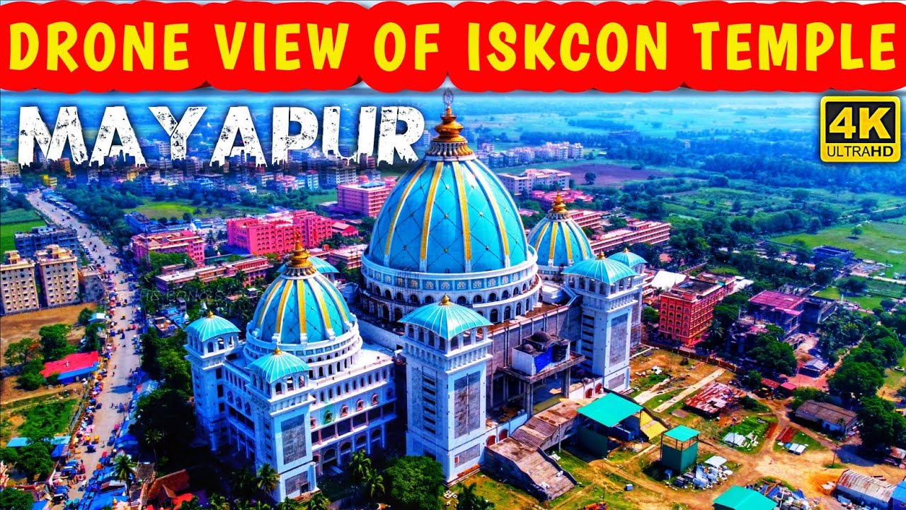 Drone View Of Iskcon Temple Mayapur Mayapur Iskcon Mandir Drone View
