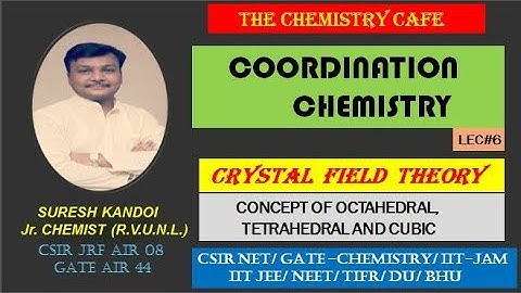 COORDINATION CHEMISTRY L6| C.F.T|CRYSTAL FIELD THEROY| CSIR NET| GATE| IIT JAM| IIT JEE| NEET| TIFR