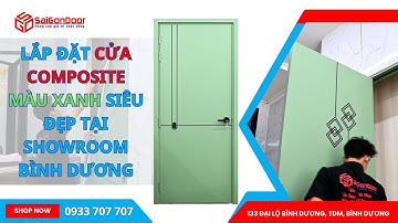 ✅ Lắp đặt cửa nhựa gỗ composite sơn màu xanh lá đẹp tại Bình Dương, đây là dòng cửa nhựa giả gỗ