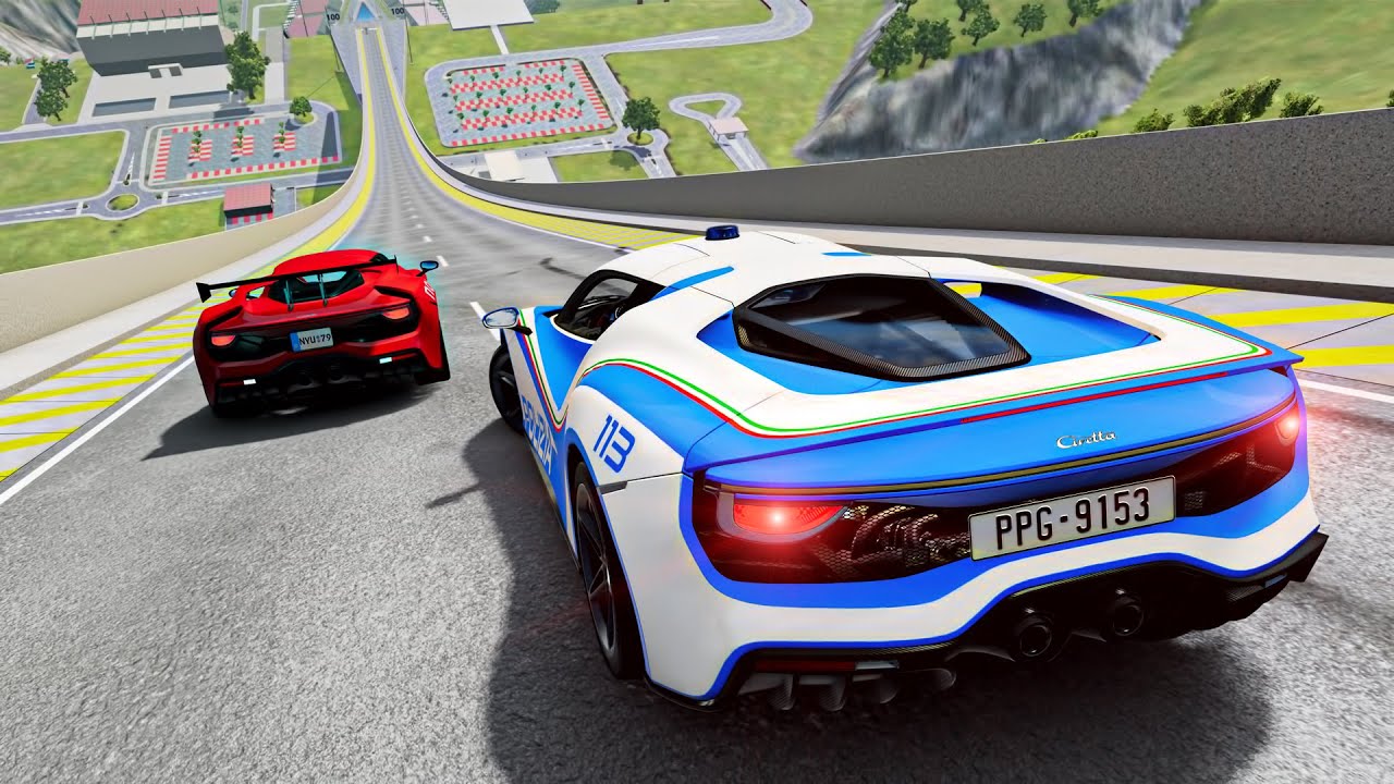 Big High Ramp Jumps with Expensive Sport Cars Crashes - BeamNG Drive