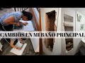 CAMBIOS EN EL BAÑO PRINCIPAL 👌 como hacer repisas facil y rapido 🪓 IDEAS PARA ORDENAR BAÑOS PEQUEÑOS