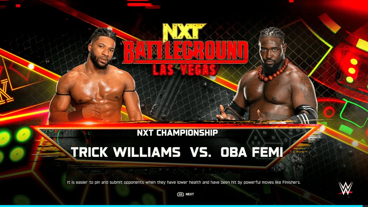 WWE 2K25 FULL MATCH - Trick Williams vs. Oba Fem - No DQ Match for NXT Title