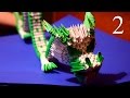 3D origami green Chinese dragon of paper tutorial part 2