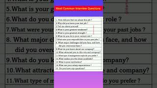 Interview In English |Most common interview Questions #shorts #viral