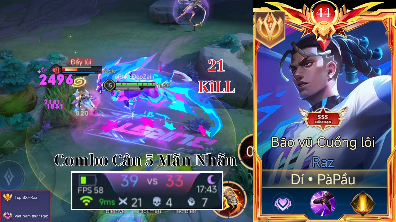 Mãn Nhãn Với Siêu Phẩm Đá Raz 21 KiLL Gánh Còng Lưng Khối Nghỉ Hè Cân 5 Lật Kèo Cực Đẳng Cấp