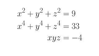 3 Equations 3 Unknowns | Irish Mathematics Olympiad 1992