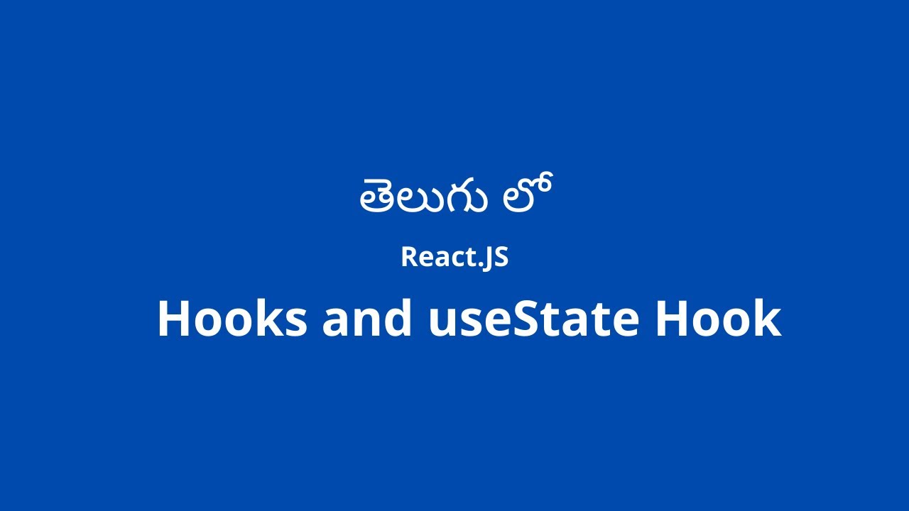 React JS Tutorial in Telugu | State in React JS | State Hook | Hooks in telugu