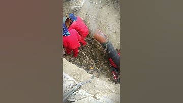 Welding process of underground pipe elbow- Good tools and machinery make work easy