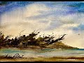 How to paint a Wet Into Wet Shore Scene with Watercolours- WATERCOLOR IN 5