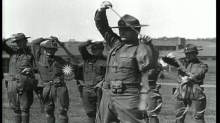 United States Army recruits in World War 1 are given gas mask training in the Uni...HD Stock Footage