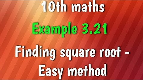 10th Maths - Easy method for Finding square roots - Example : 3.21 in Algebra @JRMaths517