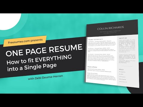 One-Page Resume: How to fit EVERYTHING into a Single Page
