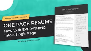 One-Page Resume: How to fit EVERYTHING into a Single Page