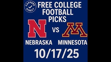 College Football Free Pick Today 10/17/25 | Nebraska Cornhuskers vs Minnesota Golden Gophers