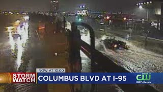Exit To Columbus Boulevard To I-95 Closed Due To Flooding