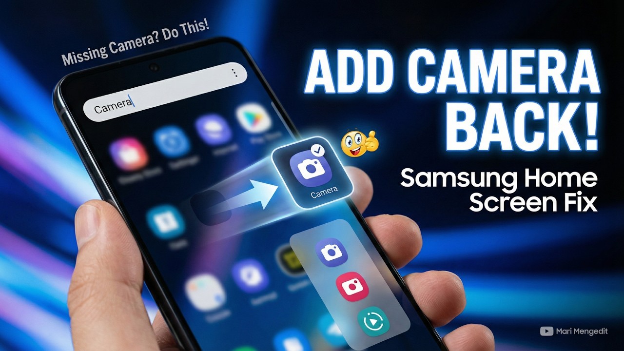 How to Add Camera App Back to Home Screen in Samsung Phone - YouTube