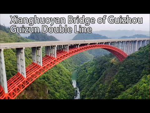 Aerial China:Xianghuoyan Bridge of Guizhou Guizun Double Line貴州貴遵複線香火岩特大橋