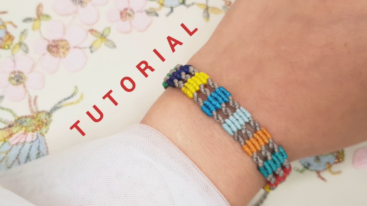 How to make easy colorful bracelet - YouTube