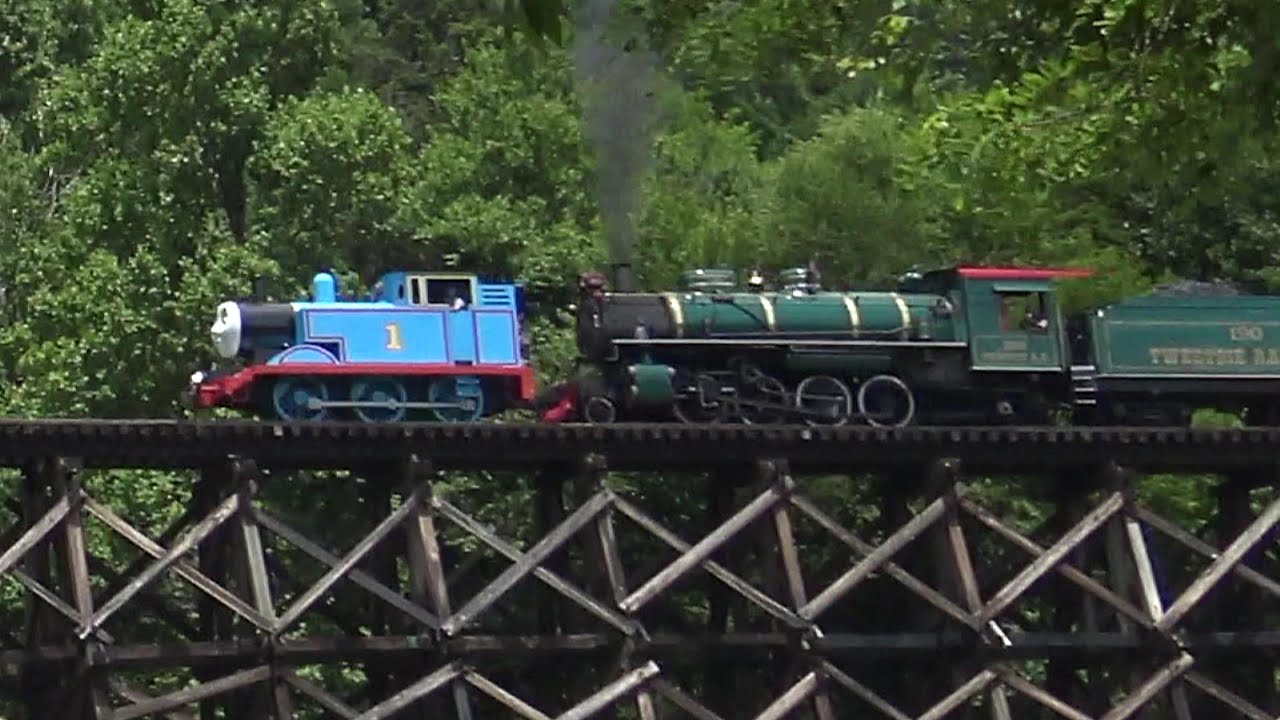 Thomas The Tank Engine Crossing The Trestle At Tweetsie Railroad Day ...