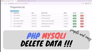 PHP MYSQL - Delete data from database (CRUD)